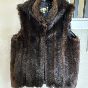 Fabulous Furs Brown Faux Fur Vest